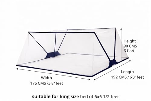 Image of Happy Penguin Mosquito Net [Foldable] Easy Setup | Lightweight Cotton, Portable & Ideal for Home & Travel | Strong & Breathable | Suitable for King Bed [6x6.5]