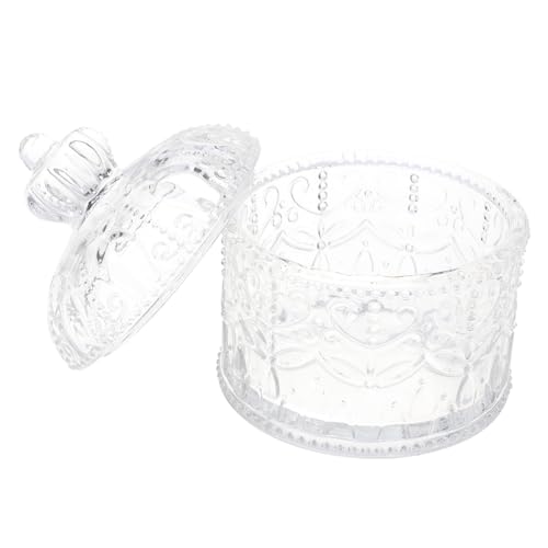 DEARMAMY Caja de Vidrio Transparente para Joyería y Tarro Decorativo para Almacenamiento Seguro de Anillos Collares y Dulces Recipiente Multifuncional para Hogar y Fiestas