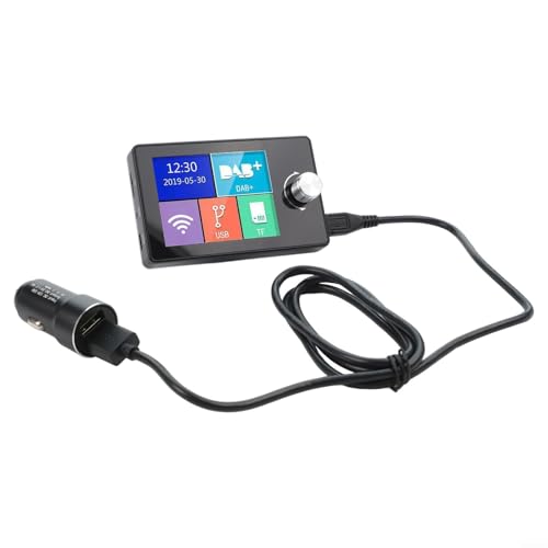 Donkivvy DAB+ Car Radio Adapter with 2.8 Inch LCD Display BT FM Transmitter Handsfree Call Car Stereo MP3 Player Music Receiver with TF Card/AUX Output/DAB Antenna