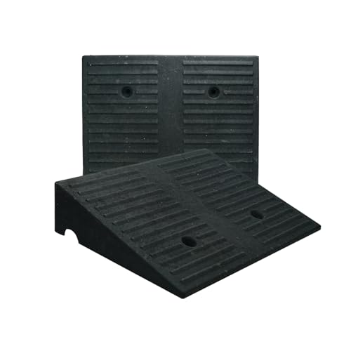 3.9' Rise 2pack Rubber Curb Ramps for Driveway Doorway Shed Threshold Wheelchair, Truck Car Motorcycle Bike Cart Lawn Mowers Angled Step Entry in Ramp, 7000lbs Heavy Duty Powersports Loading Ramp