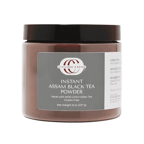 Civilized Coffee Instant Black Tea Powder - Assam tea Extract for Hot Tea, Iced Tea & Baking (8 oz)