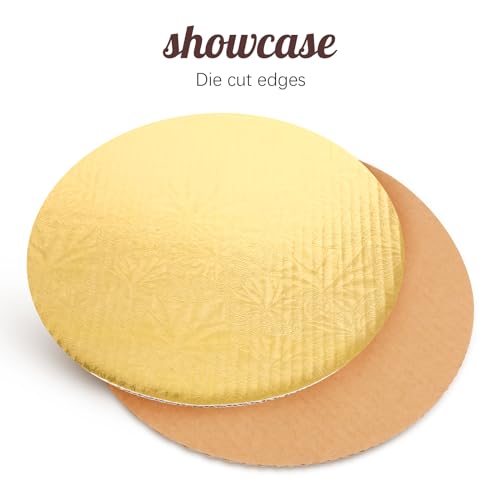 Bekoetoz 40 Pack Cake Boards Round 10 Inch Disposable Cake Plate Corrugated Cardboard Circles Cake Base Decorating Supplies (Gold 10\") - Thumbnail 3