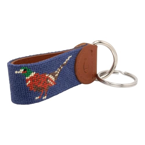 Image of Leather Hand-Stitched Needlepoint Key Fob or Key Chain