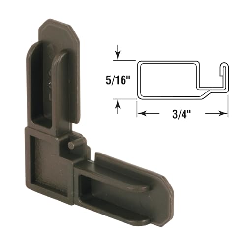 Prime-Line MP7728-50 Screen Frame Corner, 5/16 In. x 3/4 In., Bronze Plastic (50 Pack)