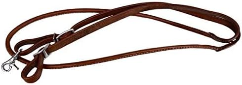 Showman 5/8" x 7' One Piece Leather Rolled Middle Roping Rein w/Conway Buckles