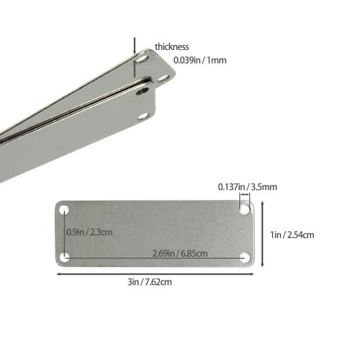 Staymax 304 Stainless Steel Engraving Blank Tags Rectangle Stamping Blanks With 4 Holes 1Inch*3Inch 25 Pack #TOP1
