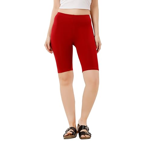 Image of TRASA Women's Cotton Fashion Biker Workout Cycling Shorts, Avialable Sizes: S,M,L,XL,2XL,3XL
