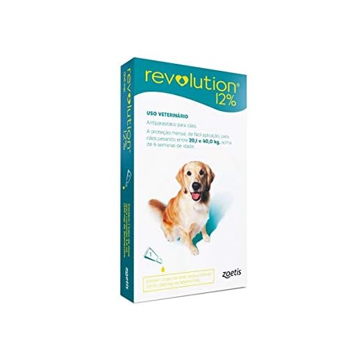 Revolution Zoetis 12% 2ml para Cães de 20,1Kg a 40kg - 3 bisnagas