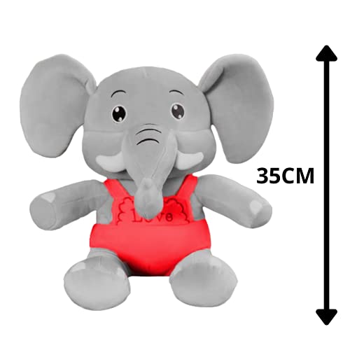 Image of HUG 'n' FEEL SOFT TOYS Elephant Plush - 35Cm Multi-Color Stuffed Animal for Girls, Babies, Home Decor - Best Cartoon Gift for Kids