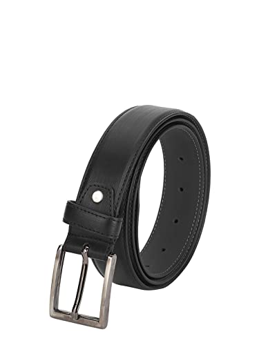 Image of UrbanMark Heavy Duty Faux Leather Black Formal Belt For Men