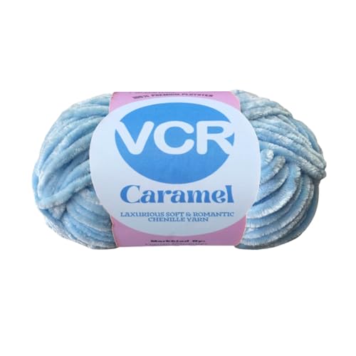 Image of VCR Light Sky Caramel Yarn, 100 Grams Hank, 115 Meters Length, Premium Polyester Ball for Crochet and Knitting, Soft Crosia Threads, Pack of 1 Yarn, Suitable for DIY Crafts