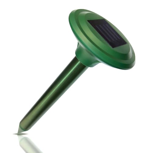 FISHTEC - Répulsif Taupe Solaire - Chasse Taupes Combiné Sons et Vibrations - Anti Taupes, Campagnol, Nuisible, Oiseaux, Chats du Voisin, etc. - Étanche et...