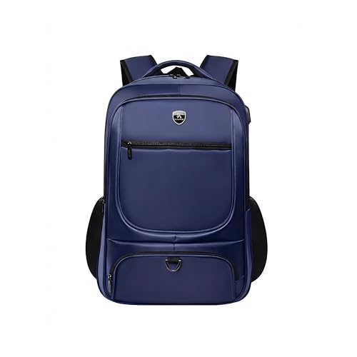 Heyoo Mochila À Prova d'Água com Carregamento USB - Masculina Feminina Notebook Grande Capacidade para Escola, Academia, Trabalho ou Viagens Curtas (Azul)
