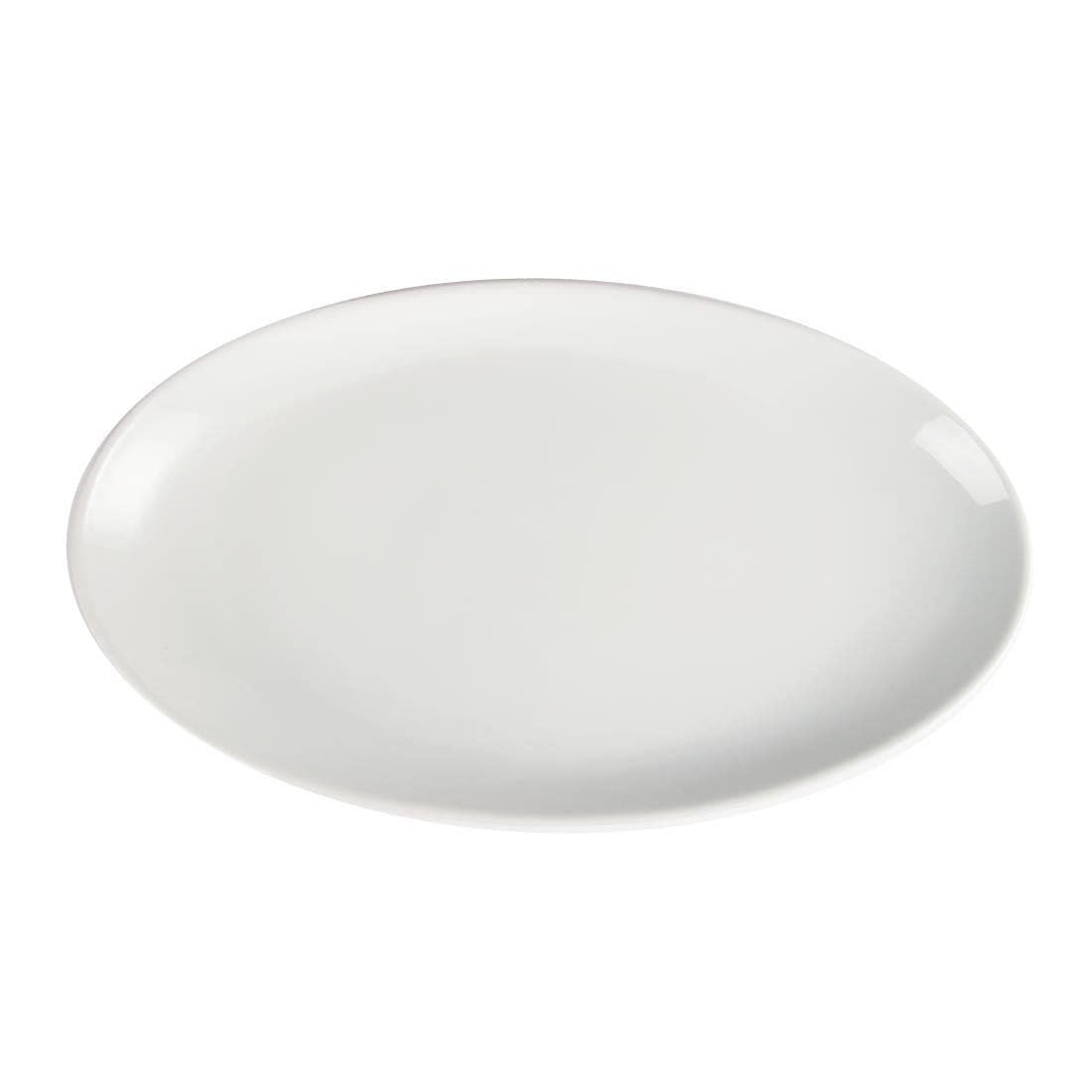 Olympia Assiette creuse ovale Whiteware 500 mm, blanche, porcelaine super vitrifiée, Passe au four et microondes, au lave vaisselle et au congélateur, Empilable, certifié BS4034, CC892