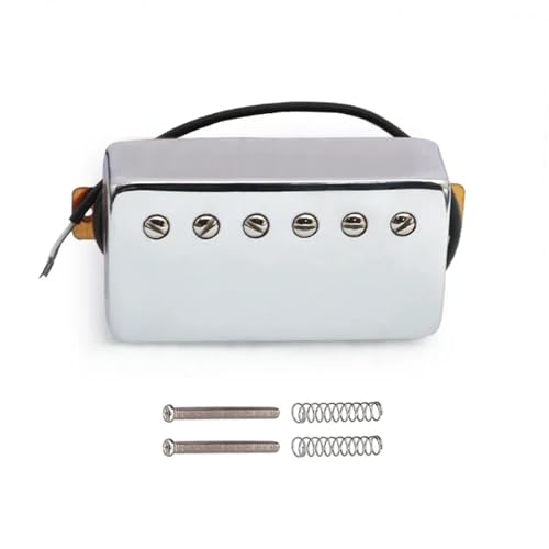 ハムバッカー エレキギターピックアップ LPスタイルエレキギター用 ゴールド/クローム ネックブリッジピックアップ 真鍮カバー ギターラピックアップ(Chrome Bridge)