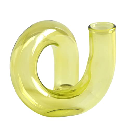 lulalula Vase torsadé en verre transparent, vase à fleurs fantaisiste, vase en verre en spirale, vase décoratif pour arrangements floraux, mariages, décoration d'intérieur ou bureau (vert)