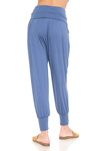 iconic luxe Women's Banded Waist Harem Yoga Lounge Casual Loose Jogger Pants with Pockets3