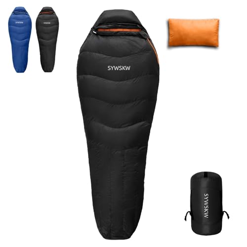 SYWSKW Down Sleeping Bag with Pillow, Ultralight Wide Sleeping Bag for Adults,Youth...