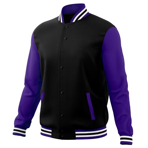 KXK Men’s Fashion Varsity Jacket Causal Cotton Letterman Baseball Bomber Jacket Lightweight Coat2