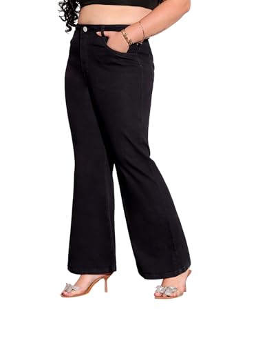 Image of Miss Chase A+ Women's Wide Leg High Rise Regular Length Stretchable Denim Jeans