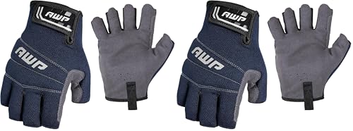 AWP Pro Fingerless Work Gloves for Men And Women, Form-Fitting Performance Design, Large