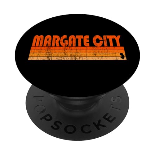 Margate City, New Jersey Retro 80s Style PopSockets Adhesive PopGrip