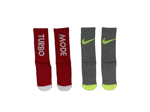 Nike Little Kids' Lightweight Crew Socks 2 Pack (Grey(UN0399-U10)/R, 5-7)