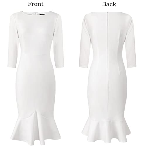 Image of VFSHOW Womens Vintage Elegant Cocktail Party Bodycon Pencil Mermaid Midi Mid-Calf Dress