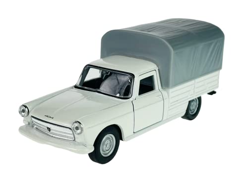 Welly Peugeot 404 Pick Up Weiss 1960-1975 ca 1/34-1/39 Metall Modell Auto Die Cast Neu im Kasten