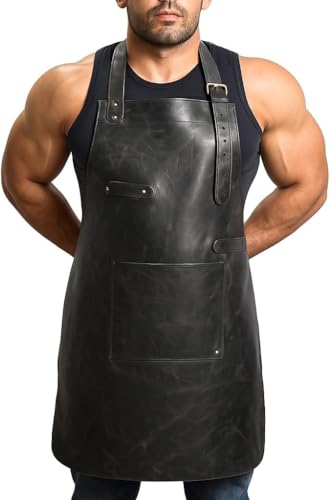 HEAVEN HUSH Genuine Leather Apron for Men...