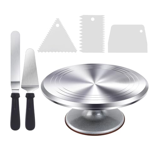 BOGAZY Tartas 6 Platos Giratorios De Aleación Aluminio For Decoración Tartas Expositor Soporte