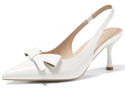 Image of Coutgo Womens Slingback Kitten Heels Bow Closed Pointed Toe Pumps Slip on Office Work Dress Shoes