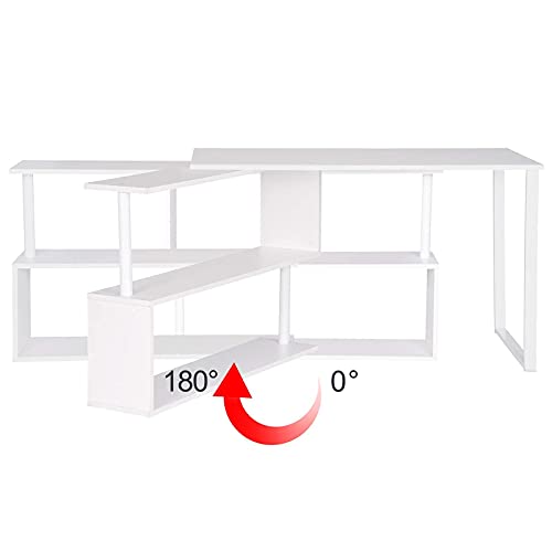 WOLTU® Schreibtisch TS65ws Eckschreibtisch Winkelschreibtisch Winkelkombination Computertisch Bürotisch Arbeitstisch PC… – Bild 6