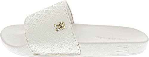 Tommy Hilfiger Damen Badeschuhe Monogram Elegant, Elfenbein (Ancient White), 36