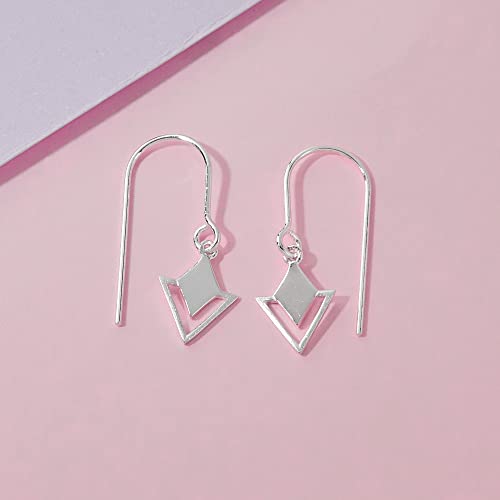 Boma Jewelry Sterling Silver Geometric Diamond & Triangle Dangle Earrings3