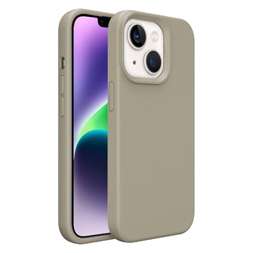 Image of iPhone 13 /14 Case Silicone,Soft Microfiber Lining(Rock ash)