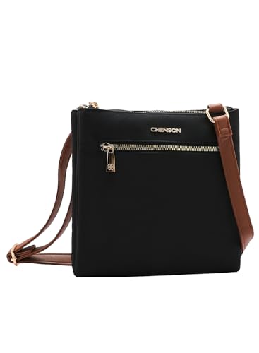 Chenson, Bolsa Feminina Transversal Envelope Chenson Microfibra Cor:Preto