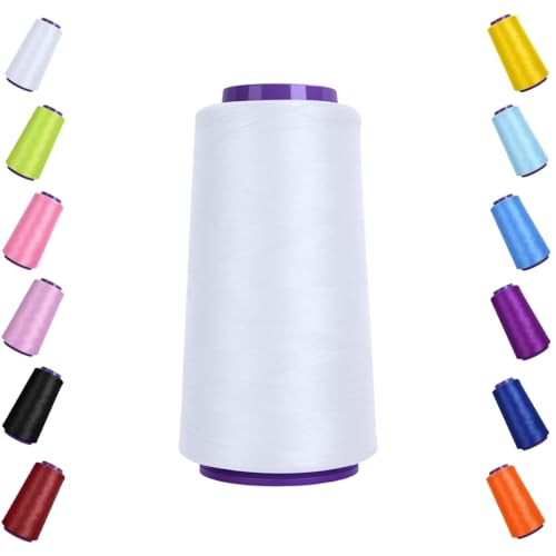 Hilo de Poliester para Overlock 2200 Yards Blanco miniatura 1