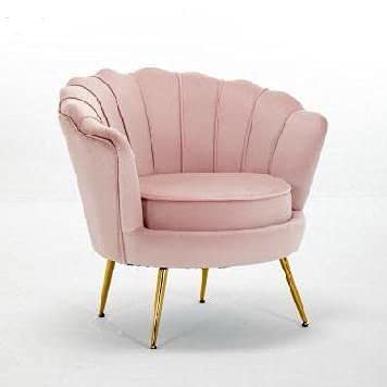 Maple Velvet Chairs Backrest Single Sofa Modern Flannelette Dining Arm Chairs Living Room Furniture (Lovely Pink)