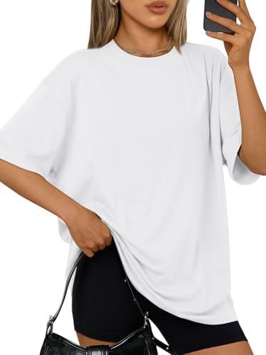 Trendy Queen Womens Oversized Summer T Shirts Plus Size Batwing C...