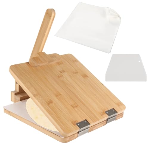 Wooden Tortilla Press, 10 in Mexican Tortilla Presser with S...