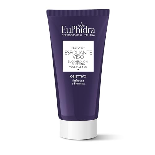 Euphidra Restore + Exfoliante Facial con 30% Azúcar - 65% Glicerina Vegetal Refresca e Ilumina 75 ml