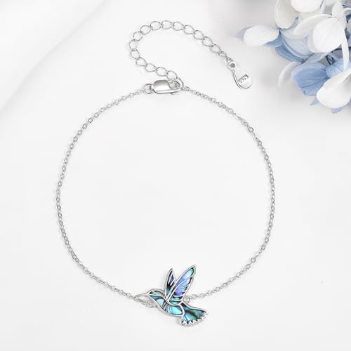 Bracelet for Woemn 925 Sterling Silver Hummingbird/Flamingo/Tulip/Rose/Opal Flower/Evil Eye/Moon Phase/Paw Print Bracelets Summer Jewelry Holiday Gifts for Lover Mom Wife3