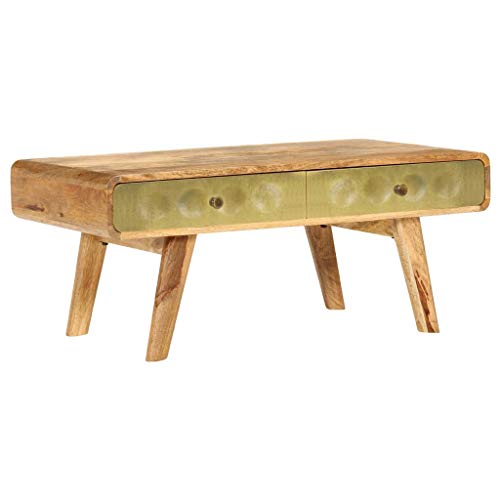 vidaXL Mesa de Centro de Madera Mango Maciza 90x50x40cm Decoración Casa Hogar