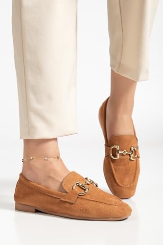 Image of Women's Loafers,Slip On Work Shoes for Women, Comfortable Flats for Daily Wear, Penny Loafers