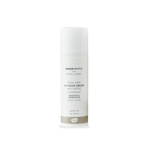 Green People Crema Senza Profumo 24 Ore - Crema Viso Giorno e Notte per Pelli Sensibili - Rassodante - Vegana e Naturale - 50ml