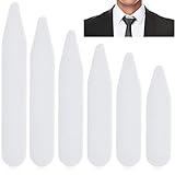 60x Kragenstäbchen für Herrenhemden in 6 Größen, Kragenverstärker aus Stäbchen, Einsatz Herren Kragenstäbchen Plastik, für einen perfekten Sitz des Hemdkragens, Geschenk für Vater oder Ehemann