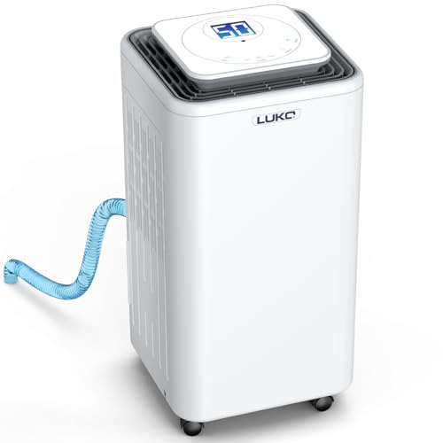LUKO 2000 Sq. Ft Dehumidifiers for Large Room and Basements, 30 Pints Dehumidifier with Drain Hose, Auto or Manual Drainage, 0.528 Gallon Water Tank, Auto Defrost, Dry Clothes Function, 24H Timer