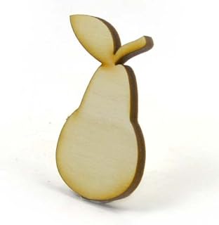 Mylittlewoodshop - Pkg of 6 - Pear - 1 inch by 3/4 inches and 1/8 inch Thick Unfinished Wood(LC-PEAR05-6)
