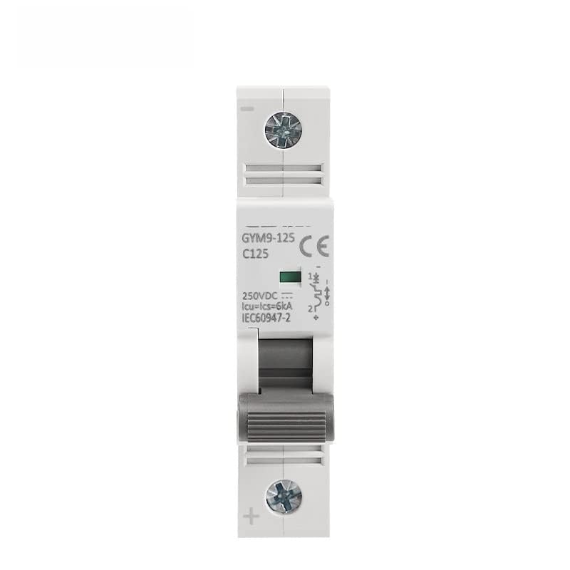Wyłącznik automatyczny GYM9-125 DC jednofazowy mini wyłącznik automatyczny 80A 100A 125A 1P Szerokość przełącznika 17,8 mm 250 V DC 6KA 1 szt. (125A)